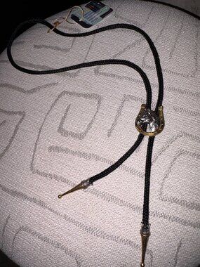 Vintage Lucky Horse Shoe Bolo Tie
